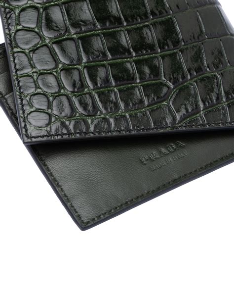 prada crocodile leather wallet